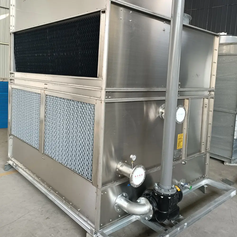 Paslanmaz çelik soğutma kulesi CE sertifikası HVAC endüstriyel evaporatif kapalı su soğutma kulesi