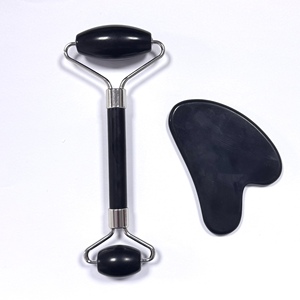 Black Xiuyan <b>Jade</b> Massage Skin Revitalizer Home Use Black <b>Jade</b> <b>Roller</b> Set With Guasha Board - Product Image 4