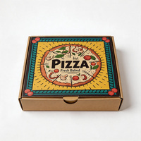 Boîte à pizza en carton ondulé brun foncé personnalisée de luxe, imprimée en offset, imperméable, emballage alimentaire de qualité alimentaire
