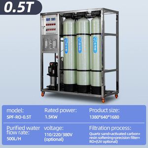 0.5t 1t 2 t/h RO hệ thống công nghiệp thẩm thấu ngược lọc nước máy móc xử lý nước - Product Image 4