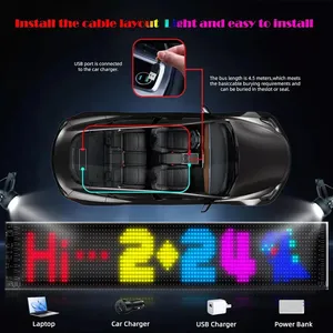 Neon Ma Trận Linh Hoạt Nháy Mắt Nhấp Nháy Sửa Đổi Màn Hình Thực Tế Ma Thuật Tinh Thần Vòng Năng Động <span class=keywords><strong>LED</strong></span> Xe Ma Quỷ Ánh Sáng Mắt Cho Xe Tải - Product Image 5