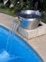 Edelstahl Feuer wasser brunnen Feuerstellen Gas Feuerschale Schwimmbad