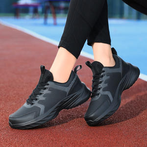 Women's leather lace-up casual trendy versatile anti-slip style sports <b>shoes</b> thick sole for heightening comfortable for walking - Product Image 4