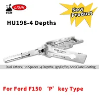 Nouvel outil de décodage de clés LISHI 2-en-1 HU198-4 pour camions Ford plus récents, pour FORD F150 P, outil de serrurier, outil de crochetage de serrures