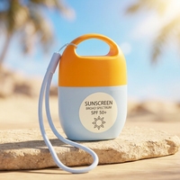 Porte-clés avec flacons de crème à presser pour cosmétiques, mini flacon de crème solaire personnalisé 40 ml, emballage de crème solaire en PE