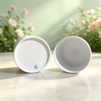 Pot cylindrique blanc à large ouverture avec couvercle, en plastique, vide, pour cosmétiques, 200 ml, 250 ml, 300 ml, 400 ml, 500 ml