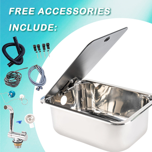 JDA <span class=keywords><strong>Petit</strong></span> SS304 Cuisine Lavage À La Main Bassin RV Évier pour RV'S Motorhome Camper Van Camper Remorque - Product Image 6