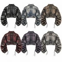 Veste en jean personnalisée DiZNEW, coupe avant-gardiste, avec cordon de serrage et poignets, pour marques de créateurs, boutiques, Tech Pack