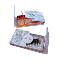 Boîte en carton rigide magnétique à double porte avec logo personnalisé pour le stockage et l'emballage de cils cosmétiques