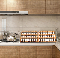 Bambus dreistufige stehende Gewürz regal Arbeits platte Organizer für Pantry Cabinet Einfache Installation Aufbewahrung halter