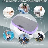 Plateforme vibrante multifonctionnelle antidérapante à écran LED grand format, machine d'exercice à vibrations bleues