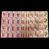 Tuiles de Mahjong personnalisées illustrées Tablevibe avec motifs de cœurs et de fleurs pour jeux de table décontractés