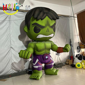 Accessoires de défilé publicité énorme héros personnage de dessin animé gonflable homme de muscle gonflable vert - Product Image 3