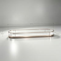 Comptoir de présentation de bijoux ovale de luxe sur mesure, cadre en acier inoxydable, vitrine à bijoux en verre, éclairage LED, vitrine de présentation de bijoux