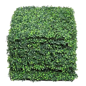 Vendite dirette della fabbrica ornamentale erba artificiale Follaje pannello verde sfondo 50cm * 50cm decorazione interna per esterni in plastica