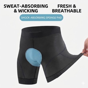 <span class=keywords><strong>Pantaloncini</strong></span> da Ciclismo Casual da Uomo, Alta Compressione, Imbottiti, Traspiranti, in Fibra Chimica Mista, <span class=keywords><strong>per</strong></span> Bici da Strada e <span class=keywords><strong>Montagna</strong></span> - Product Image 3