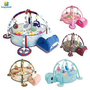 Baby Toys 6 to 12 Months Fence Fitness Frame Blanket Activity Sports Baby Play Gym Game Mat With Ball Hanging Rattles Infant Toy