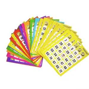 Fabricación de tarjetas de bingo Lotería Scratch Tickets Bingo Venta caliente Impresión de tarjetas con diseño personalizado