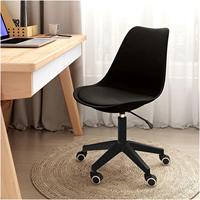 Chaise de bureau pivotante mobile réglable en hauteur, avec siège rembourré en PU souple et confortable, en plastique coloré