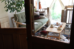 Bamboo <b>Coffee</b> <b>Table</b> With Storage Shelf Tea <b>Table</b> - Product Image 2