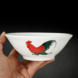 Tazón de Cerámica Vintage con Diseño de Gallo, Tazón para Arroz, Tazón Clásico con Patrón de Pollo, Tazón Retro de Porcelana para Desayuno - Product Image 5