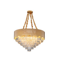 Plafonnier suspendu rectangulaire en cristal moderne de luxe Nouveau design pour la salle à manger Grand éclairage en verre pour la maison
