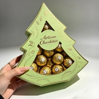 Boîte cadeau personnalisée pour chocolats et bonbons, avec couvercle et base, en papier rigide spécial, avec fenêtre en PET et ruban à nœud