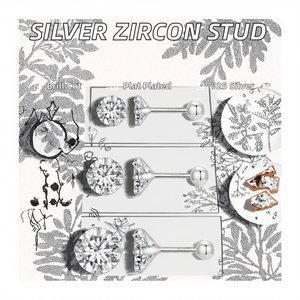 Pendientes de Plata de Ley 925 con Circonita de Lujo, Diseño Geométrico Sencillo, Joyería de Moda para Piercing Corporal, Accesorios para Fiestas Infantiles - Product Image 2