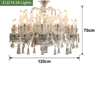 Lustre en cristal multi-bras de luxe avec douilles E12 E14 pour éclairage de projets commerciaux