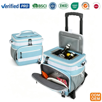 Sac isotherme pliable et portable personnalisé, étanche, pour pique-nique et camping, avec roulettes, en polyester, avec fermeture éclair