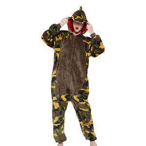 AIMINYZ all'ingrosso nuovo Fashion Design Camouflage verde autunno Polar flanella Cartoon Animal Winter Warm Dinosaur Adult <span class=keywords><strong>pigiama</strong></span> - Product Image 2