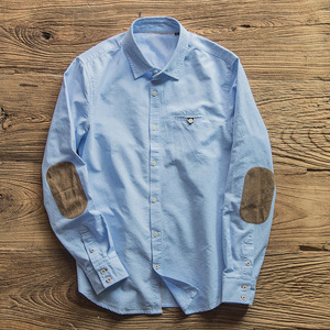 [Logo personnalisé] <span class=keywords><strong>Chemise</strong></span> <span class=keywords><strong>Oxford</strong></span> pour <span class=keywords><strong>homme</strong></span>, style japonais, coupe ajustée, pur coton, avec empiècements aux coudes, manches longues, <span class=keywords><strong>chemise</strong></span> décontractée pour <span class=keywords><strong>homme</strong></span>, service OEM - Product Image 3