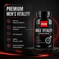 Pilules d'amélioration de la vitalité masculine avec logo personnalisé, offrant un soutien puissant à l'érection, stimulant la confiance, l'endurance et améliorant la vie intime.