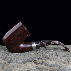 Muxiang Tobacco Pipe Bent Type 9mm Smoke Channel Acrylic Mouthpiece Smoking Pipe - Product Image 4