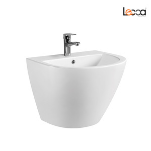 Lavabo suspendido de cerámica de 38 cm, diseño moderno para baño doméstico. - Product Image 3