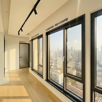 Ventana Abatible Moderna de Aluminio con Doble Acristalamiento para Apartamento, Resistente al Agua, al Viento y a los Ladrones, de Acero Inoxidable