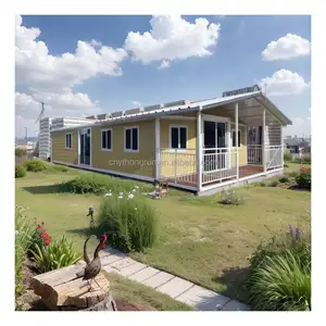 China Factory Luxury Villa Prefabricated Modern Extendable Container House Prefab Expandable Home 3 In 1 Modular Glass House