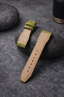 Bracelet de montre sport en cuir suédé Premium Ming Fung CFS2-Pilot 21mm, pièce d'extrémité, bracelet de remplacement de luxe pour chronographe de pilote avec ardillon