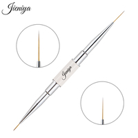 Fabricant de brosses à ongles de pointe, logo personnalisé, manche en métal rose et blanc, brosse à ongles double tête, brosses doubles