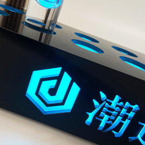 <b>Led</b> Illuminated Wine Rack Rectangle Acrylic Cup Holder For <b>Bars</b> KTV Party With <b>Led</b> <b>Lighted</b> Feature No Drilling Required - Product Image 3