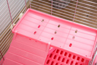 Nouvelle cage à lapins en acier avec roues, type H, 49x33x37cm, en acier galvanisé à chaud, longue durée de vie, pour l'élevage domestique de petits lapins