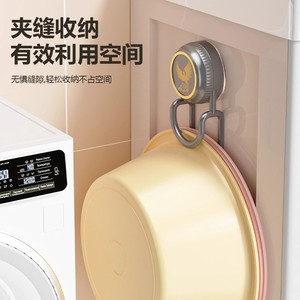 Suction Cup Washbasin Storage <b>Rack</b> <b>Wall</b> Mounted Basin <b>Hook</b> Punch Free Bathroom Hanger Polished Finish - Product Image 2