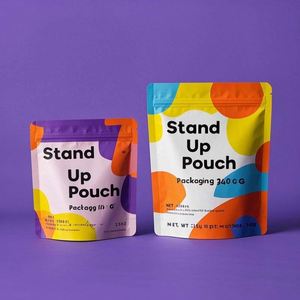 Pochette en plastique laminé avec logo personnalisé, debout, fermeture à glissière refermable, emballage d'impression numérique durable pour gravure sur gelée de chewing-gum - Product Image 6