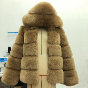 <span class=keywords><strong>Manteau</strong></span> en fausse fourrure élégant et chaud pour l'hiver, à capuche, couleur unie, décontracté, personnalisé - Product Image 4