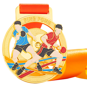 Médaillon de sport en or pour tennis de table personnalisé pour la 1ère place Médaille de badminton polie en métal pour l'artisanat <span class=keywords><strong>3D</strong></span> - Product Image 2