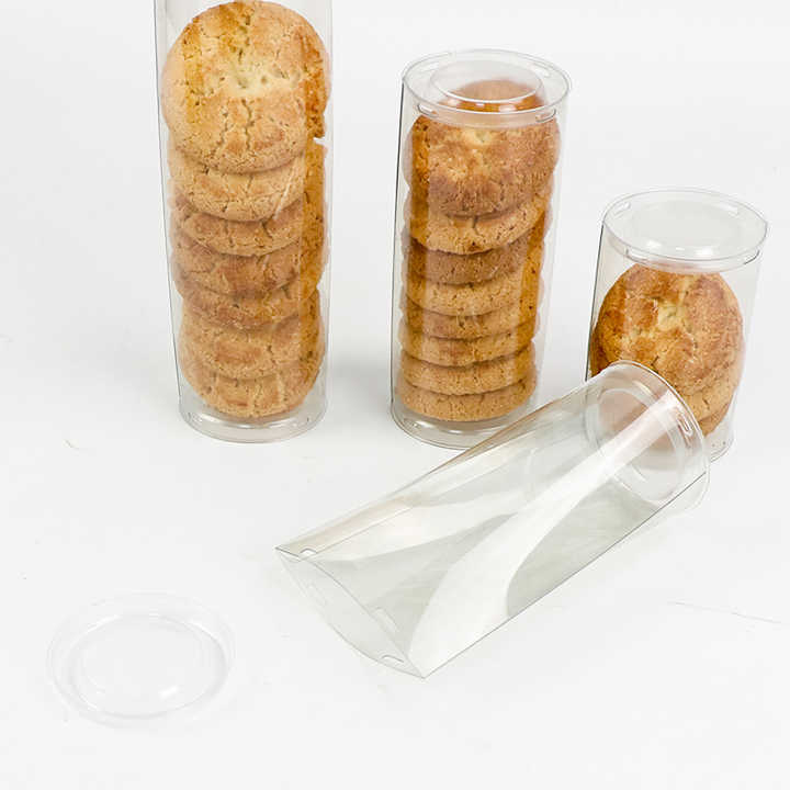 Food Grade Transparent Cylinder Packaging Foldable Cookie Tube ...