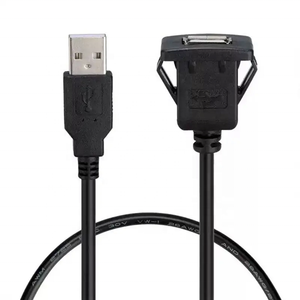 Cable de Extensión de Datos y Carga USB AM a AF con Panel Cuadrado Empotrado, Producto de Telecomunicaciones Lulink/OEM LK-S30USBECB - Product Image 1