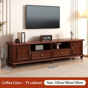 Meuble <span class=keywords><strong>TV</strong></span> sur pied en bois massif de style moderne personnalisé et réglable en hauteur avec rangement, pour salon, panneau en bois 65 - Product Image 3