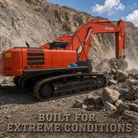 Excavatrice sur chenilles Hitachi ZAXIS 350H, haute performance, pour travaux miniers et de construction, avec système hydraulique HIOS III