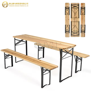Set <span class=keywords><strong>Tavolo</strong></span> e Panche <span class=keywords><strong>Pieghevoli</strong></span> in Legno Stile Tedesco per Picnic, Giardino, <span class=keywords><strong>Birreria</strong></span>, Patio, BBQ ed Eventi - Product Image 4